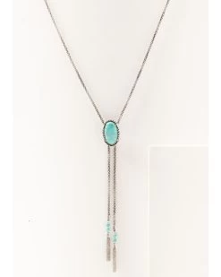 Prime Time Women's Turquoise Stone Bolo Necklace