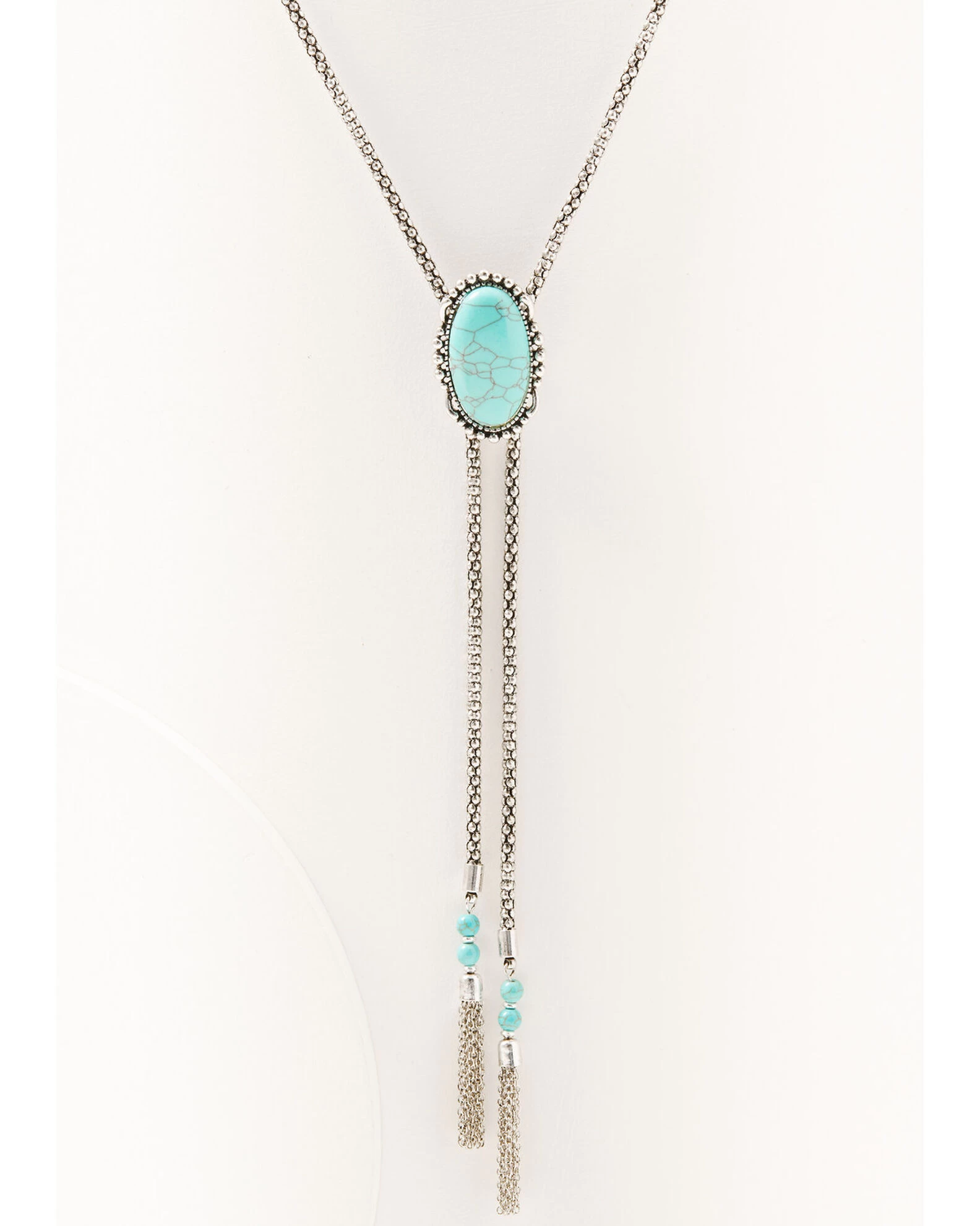 Prime Time Women's Turquoise Stone Bolo Necklace 4 Prime Time Women's Turquoise Stone Bolo Necklace - Image 2