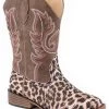 Roper Girls' Glitter Leopard Western Boots - Square Toe -Western Fashion 2000334044 200 P1