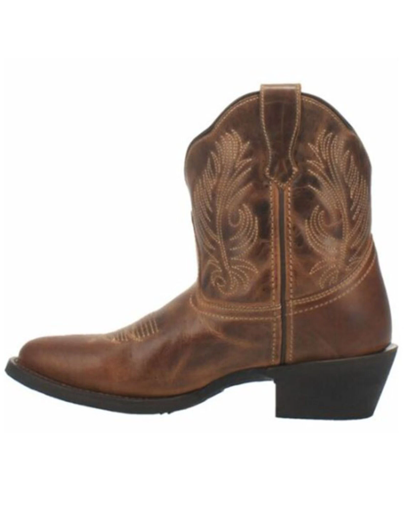 Laredo Women's Brown Shortie Western Booties - Round Toe 5 Laredo Women's Brown Shortie Western Booties - Round Toe - Image 3