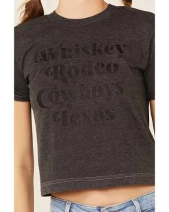 Ali Dee Women's Charcoal Rodeo Whiskey Cowboys Texas Graphic Tee 9 Ali Dee Women's Charcoal Rodeo Whiskey Cowboys Texas Graphic Tee -Western Fashion 2000337655 022 P3