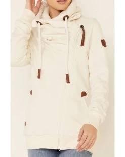 Wanakome Women's Oatmeal Hestia Asymmetrical Zip-Front Hoodie 8 Wanakome Women's Oatmeal Hestia Asymmetrical Zip-Front Hoodie -Western Fashion 2000340617 104 P3