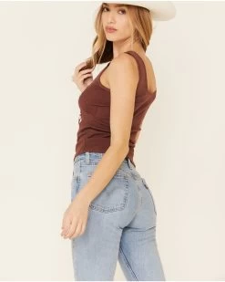 Bandit Brand Women's Hippie Heart Graphic Lace Trim Tank Top -Western Fashion 2000341512 220 P4