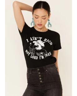 Bandit Brand Women's I Ain't Rich But Lord I'm Free Graphic Tee  -Western Fashion 2000341514 001 P3