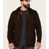 Moonshine Spirit Men's Brown Koa Wood Zip-Front Hooded Jacket