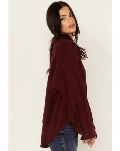 Wishlist Women's Solid Corduroy Oversized Long Sleeve Button Down Shirt  -Western Fashion 2000344149 640 P2