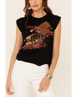 Rodeo Quincy Women's Thunderstruck Cowboy Graphic Short Sleeve Tee  -Western Fashion 2000344698 001 P3