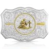 Montana Silversmiths Men's Your Arrow Buckle With Praying Cowboy