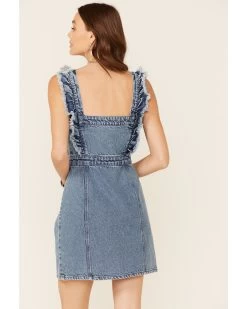 Revel Women's Fray Edge Ruffled Denim Dress 9 Revel Women's Fray Edge Ruffled Denim Dress -Western Fashion 2000346775 400 P4