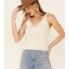 Wishlist Women's Cream Sweater-Knit Pointelle Tank Top  -Western Fashion 2000349765 110 P1
