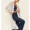 Wild Moss Women's Floral Print Chiffon Open Front Kimono -Western Fashion 2000350970 020 P1