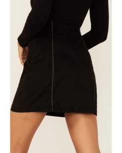 Shyanne Women's Black Embroidered Faux Suede Mini Skirt  -Western Fashion 2000351352 001 P3