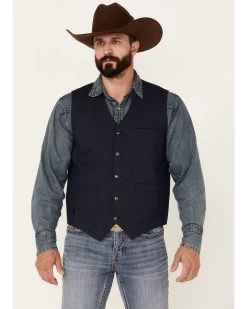 Moonshine Spirit Men's Saloon Textured Solid Button Down Western Vest 