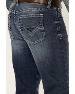 Cody James Men's Double Kicker Medium Dark Wash Stretch Relaxed Bootcut Jeans  -Western Fashion 2000351797 400 P4