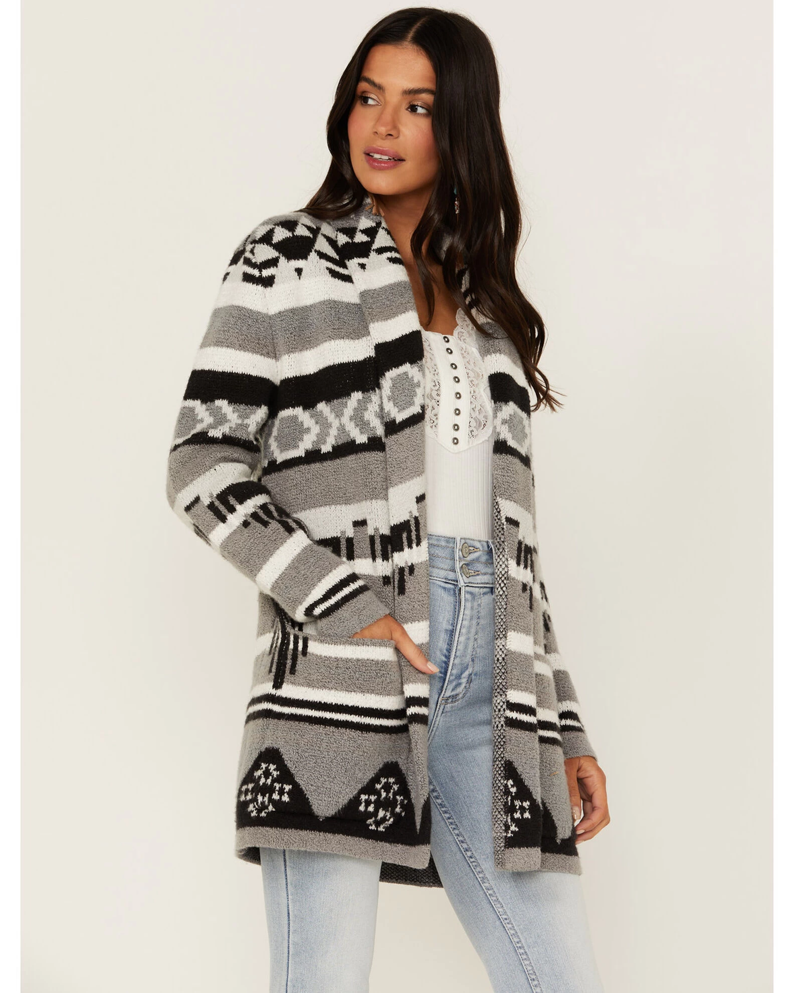 Idyllwind Women's Twin Pines Southwestern Knit Cardigan Tonal Sweater 3 Idyllwind Women's Twin Pines Southwestern Knit Cardigan Tonal Sweater