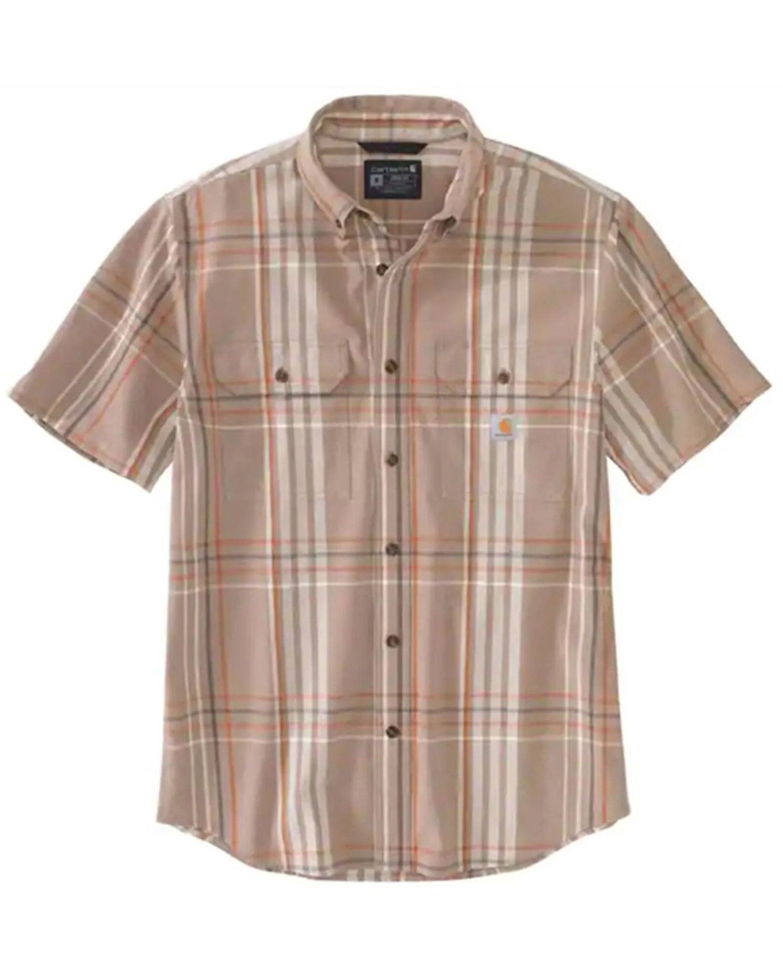 Carhartt Men's Loose Fit Plaid Print Midweight Short Sleeve Button Down Work Shirt 3 Carhartt Men's Loose Fit Plaid Print Midweight Short Sleeve Button Down Work Shirt