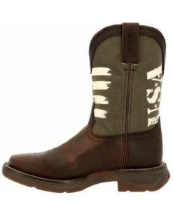 Durango Boys' Lil' Rebel USA Flag Western Boots - Broad Square Toe -Western Fashion 2000355865 201 P3