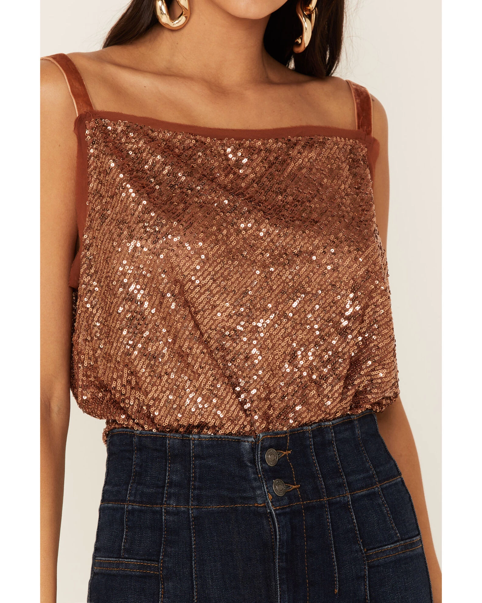 Free People Women's Shimmer & Shine Sequins Bodysuit 4 Free People Women's Shimmer & Shine Sequins Bodysuit - Image 2