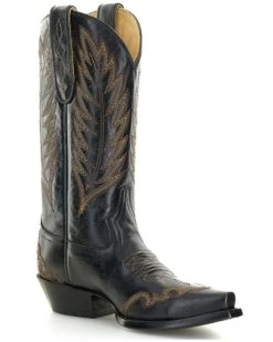 Caborca Silver By Liberty Black Women's Dory Stitch Western Boots - Snip Toe