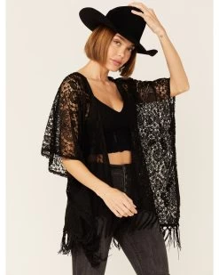 Wild Moss Women's Lace Fringe Kimono