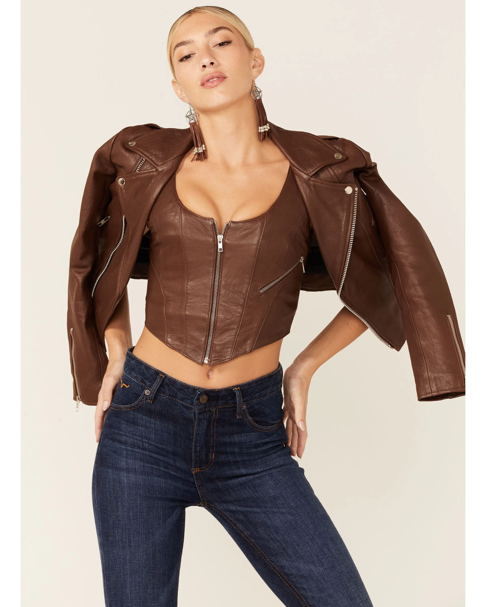 Understated Leather Women's Slick Leather Moto Jacket 3 Understated Leather Women's Slick Leather Moto Jacket