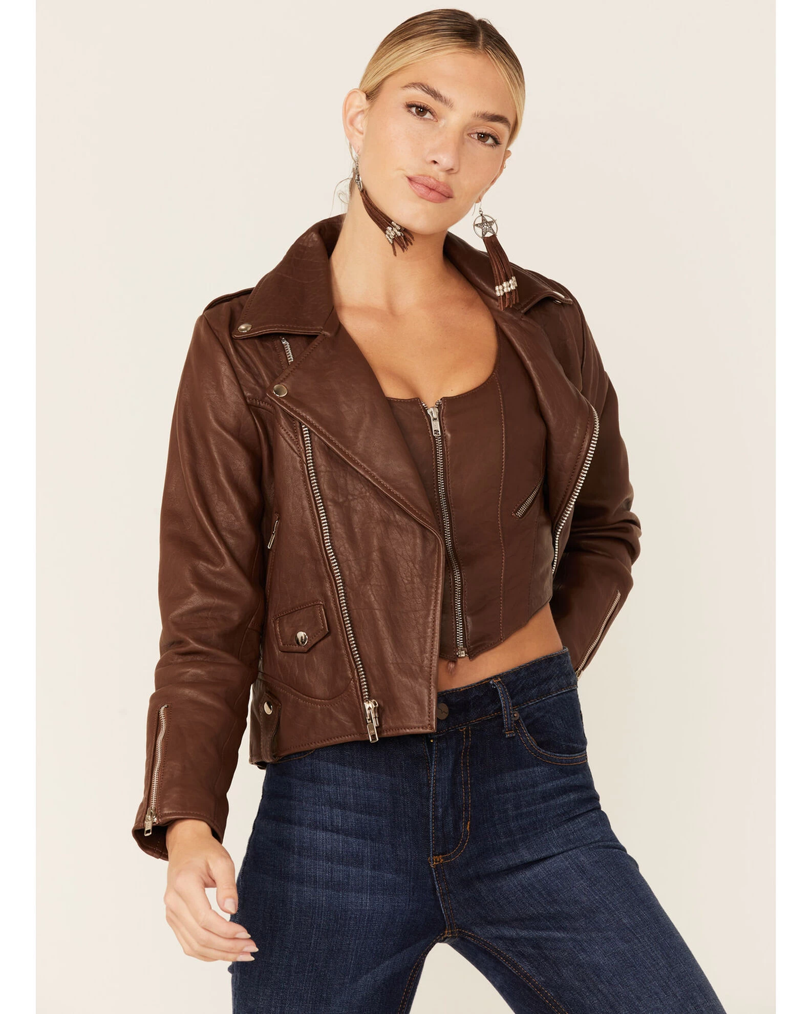 Understated Leather Women's Slick Leather Moto Jacket 4 Understated Leather Women's Slick Leather Moto Jacket - Image 2