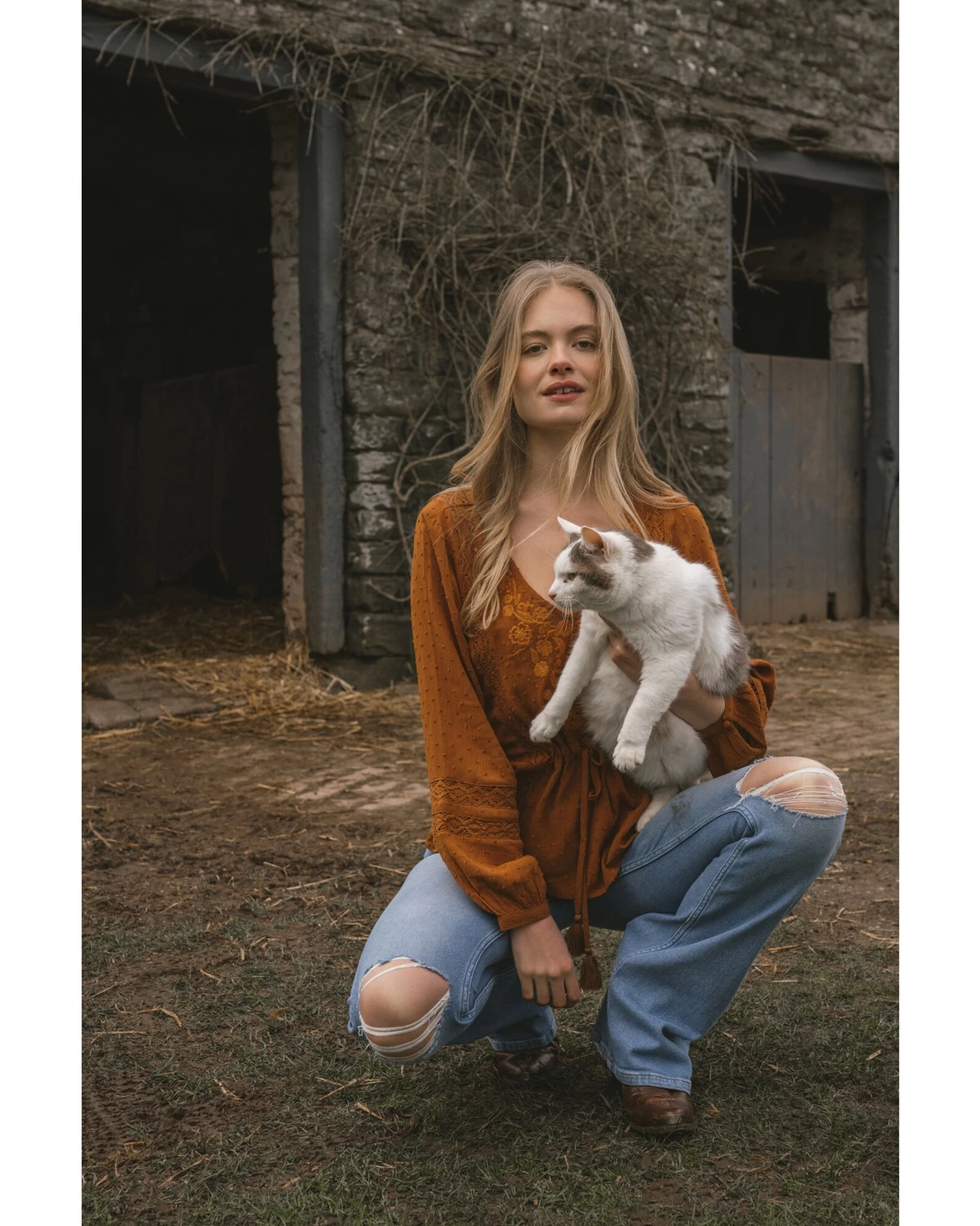 Idyllwind Women's Romance Floral Embroidered Swiss Dot Blouse 3 Idyllwind Women's Romance Floral Embroidered Swiss Dot Blouse