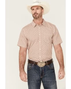 Gibson Men's Cabana Geo Print Short Sleeve Button-Down Western Shirt 