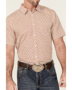 Gibson Men's Cabana Geo Print Short Sleeve Button-Down Western Shirt  -Western Fashion 2000359201 110 P3