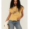 Cleo + Wolf Women's Stay Golden Rolled Sleeve Graphic Tee -Western Fashion 2000359337 710 P1