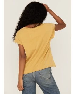 Cleo + Wolf Women's Stay Golden Rolled Sleeve Graphic Tee -Western Fashion 2000359337 710 P4