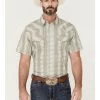 Gibson Men's Cream Southwestern Stripe Short Sleeve Pearl Snap Western Shirt 1 Gibson Men's Cream Southwestern Stripe Short Sleeve Pearl Snap Western Shirt -Western Fashion 2000359551 110 P1