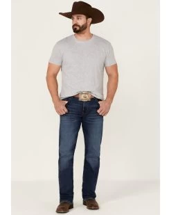 Wrangler Retro Men's Eastbrook Dark Wash Stretch Slim Bootcut Jeans 