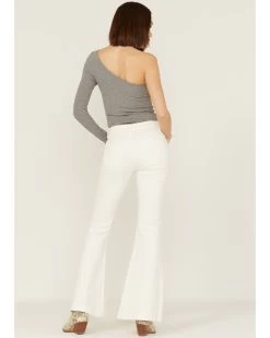 Shyanne Women's Mr. Flare Mid Rise White Cloud Dancer Flare Jeans -Western Fashion 2000360282 100 P3