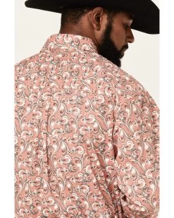 George Strait By Wrangler Men's Paisley Print Long Sleeve Button Down Western Shirt  -Western Fashion 2000360570 662 P4