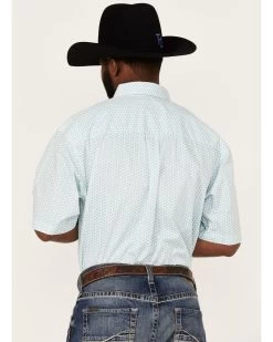 George Strait By Wrangler Men's Geo Print Short Sleeve Button Down Western Shirt  -Western Fashion 2000360620 440 P4