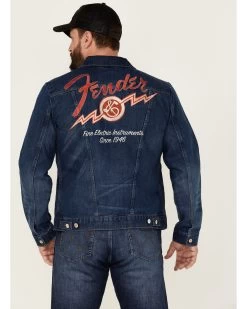 Wrangler X Fender Men's Cowboy Rockstar Patch Denim Jacket  -Western Fashion 2000362151 402 P4