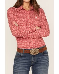 Cinch Women's Geo Print Long Sleeve Button-Down Stretch ARENAFLEX Shirt -Western Fashion 2000362757 600 P3
