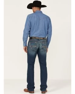 Cinch Men's Ian Dark Stonewash Performance Stretch Slim Bootcut Jeans  -Western Fashion 2000362785 402 P3