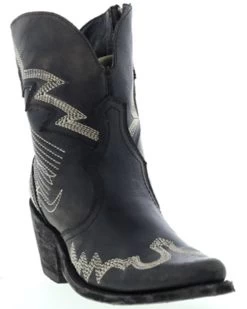 Liberty Black Women's Side Bug & Wrinkle Mosel Short Western Boots - Pointed Toe
