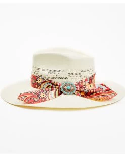 Charlie 1 Horse Women's Chisos Floral Paisley Print Western Straw Hat -Western Fashion 2000363950 101 P3