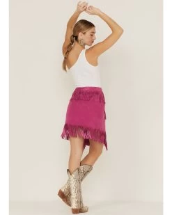 Double D Ranch Women's Chaperros Fringe Suede Skirt -Western Fashion 2000364069 650 P3