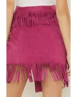 Double D Ranch Women's Chaperros Fringe Suede Skirt -Western Fashion 2000364069 650 P4
