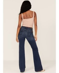7 For All Mankind Women's Medium Wash Mid Rise Dojo Trouser Flare Jeans 8 7 For All Mankind Women's Medium Wash Mid Rise Dojo Trouser Flare Jeans -Western Fashion 2000364276 400 P3