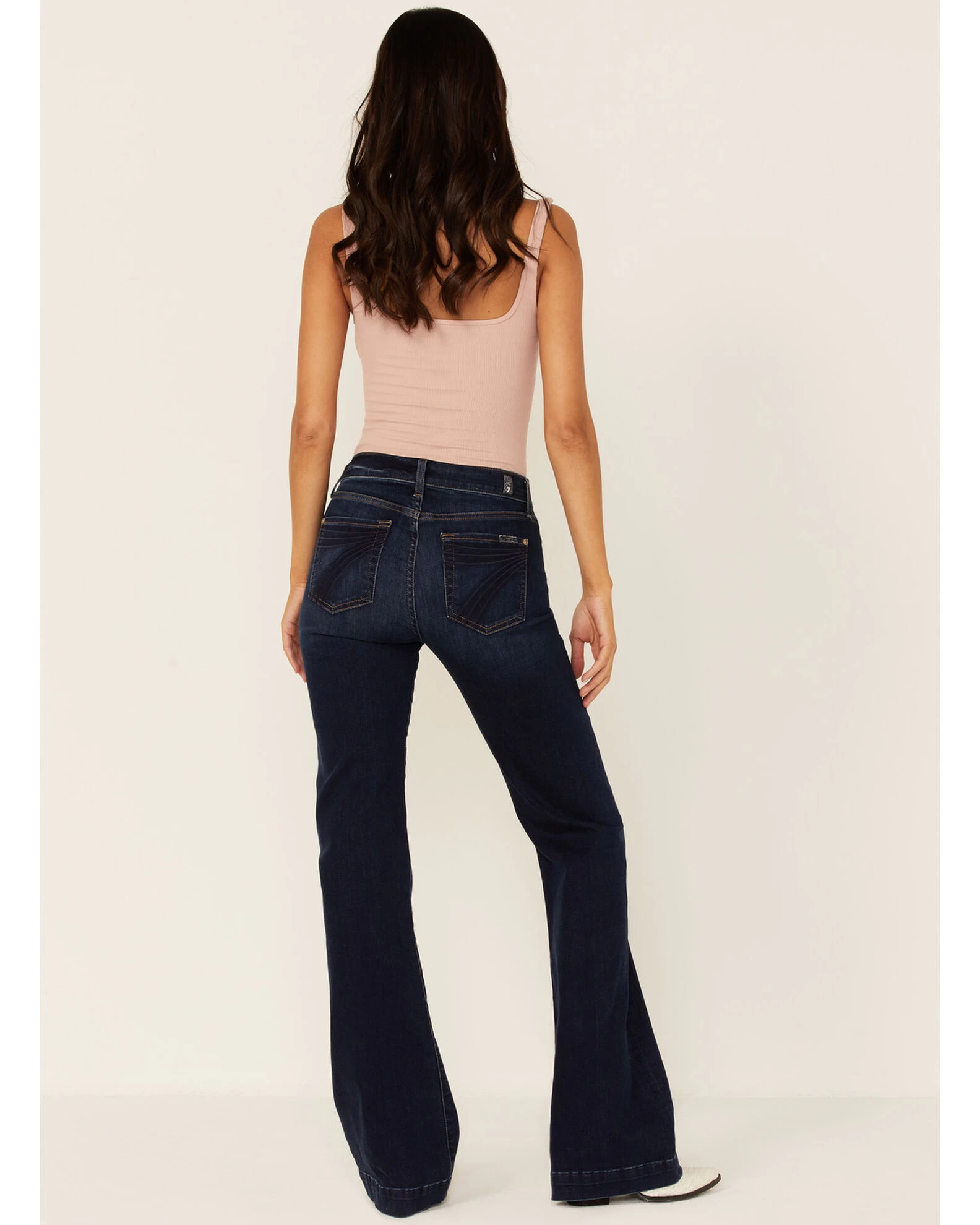 7 For All Mankind Women's Dojo Full Length Flare Denim Jeans 5 7 For All Mankind Women's Dojo Full Length Flare Denim Jeans - Image 3