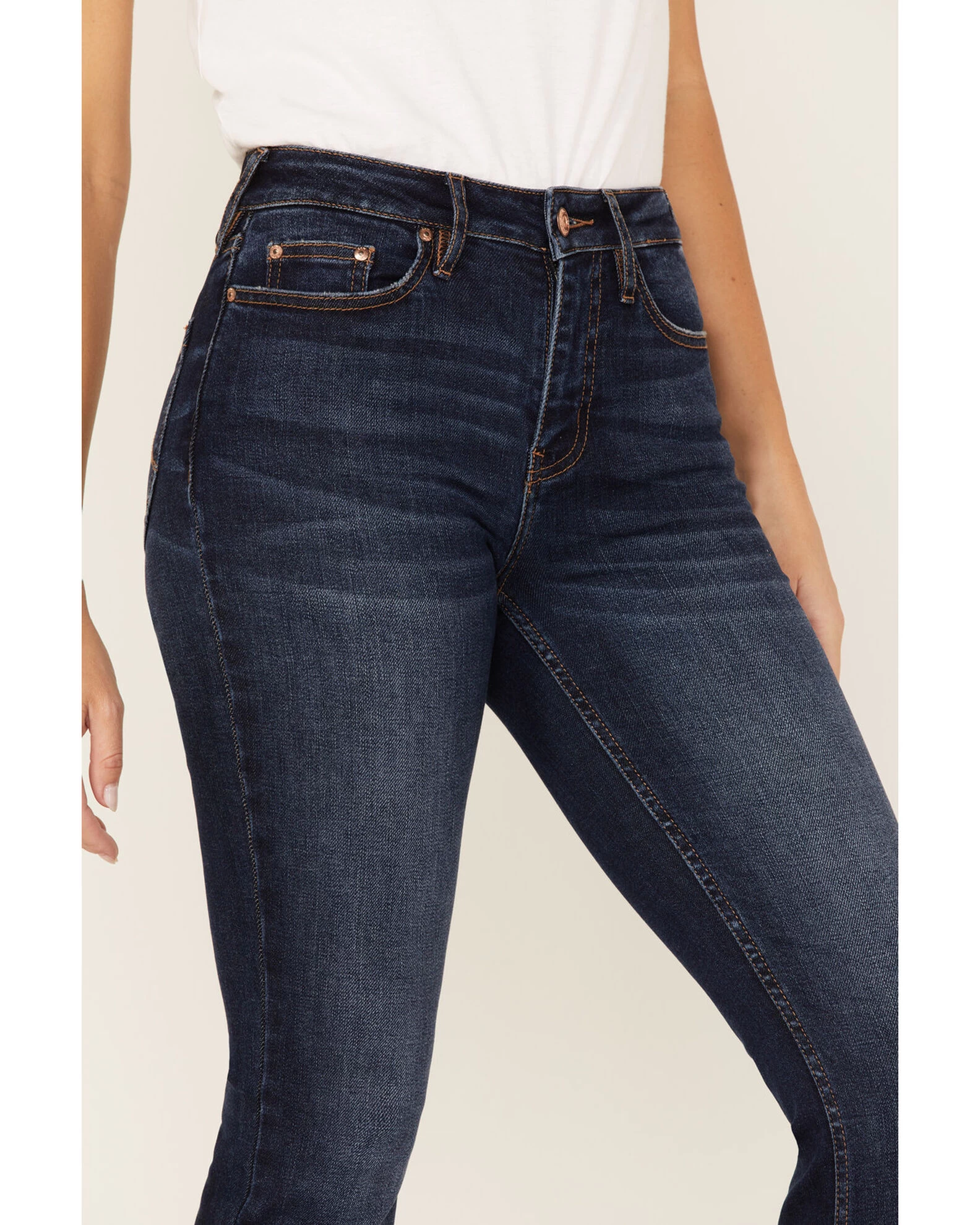 Cleo + Wolf Women's Dark Wash Stretch High Rise Modern Bootcut Jeans 4 Cleo + Wolf Women's Dark Wash Stretch High Rise Modern Bootcut Jeans - Image 2