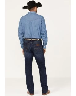 Wrangler Retro Men's Merriam Dark Wash Stretch Slim Bootcut Jeans  -Western Fashion 2000365062 416 P4