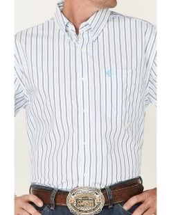 George Strait By Wrangler Men's Striped Long Sleeve Button Down Western Shirt  -Western Fashion 2000365898 400 P3