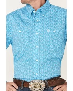 George Strait By Wrangler Men's Floral Print Button Down Western Shirt  -Western Fashion 2000365904 400 P3