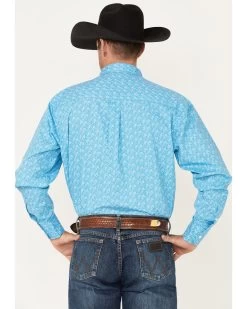 George Strait By Wrangler Men's Floral Print Button Down Western Shirt  -Western Fashion 2000365904 400 P4